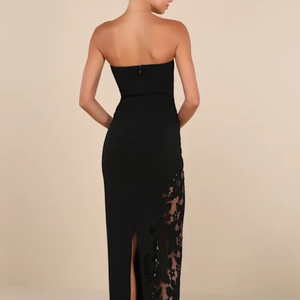 Lulu's Black Strapless Lace Dress - Picture 2 of 3